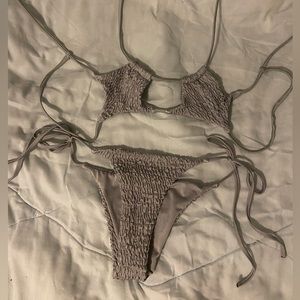 LAST CHANCE Silver Strappy Bikini